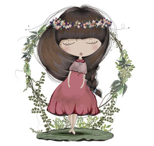 Dziewczynka Anekke w wianuszku z kwiatów