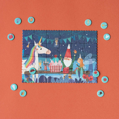Puzzle kieszonkowe z grą obserwacyjną Jednorożec | Londji®