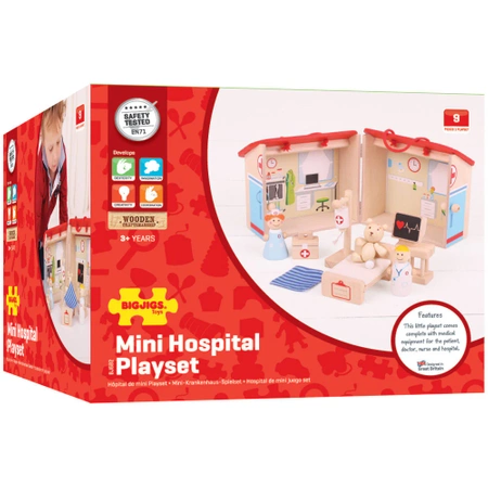 Drewniany zestaw przenośny mini szpital | Bigjigs Toys®