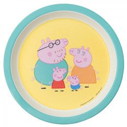 Talerzyk deserowy fi 18 cm, Świnka Peppa, żółty | Petit Jour Paris®